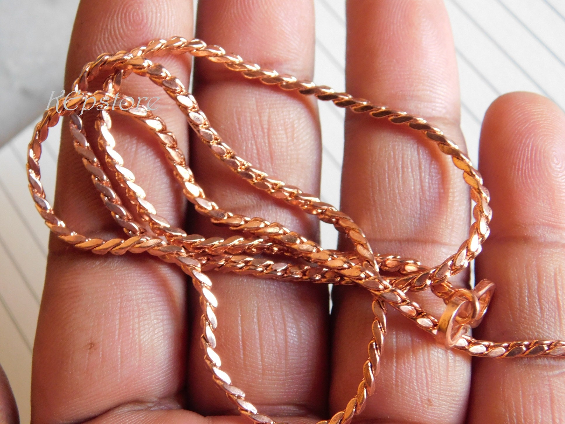 Pure Copper Snake Chain ,solid Copper Chain , Snake Chain Necklace, Dainty  Snake Chain Necklace, Thick Snake Necklace Gift for Her 