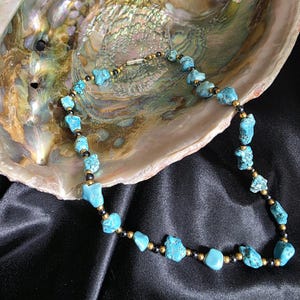 Turquoise Nugget vintage Necklace Boho vintage Gift Natural Stones ethnic