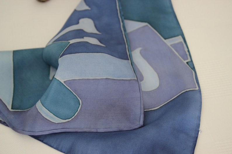 Spinning Tops Hand painted Silk Dreidel Hanukkah Holiday Pocket Square Handkerchief Purple Teal Green and Blue