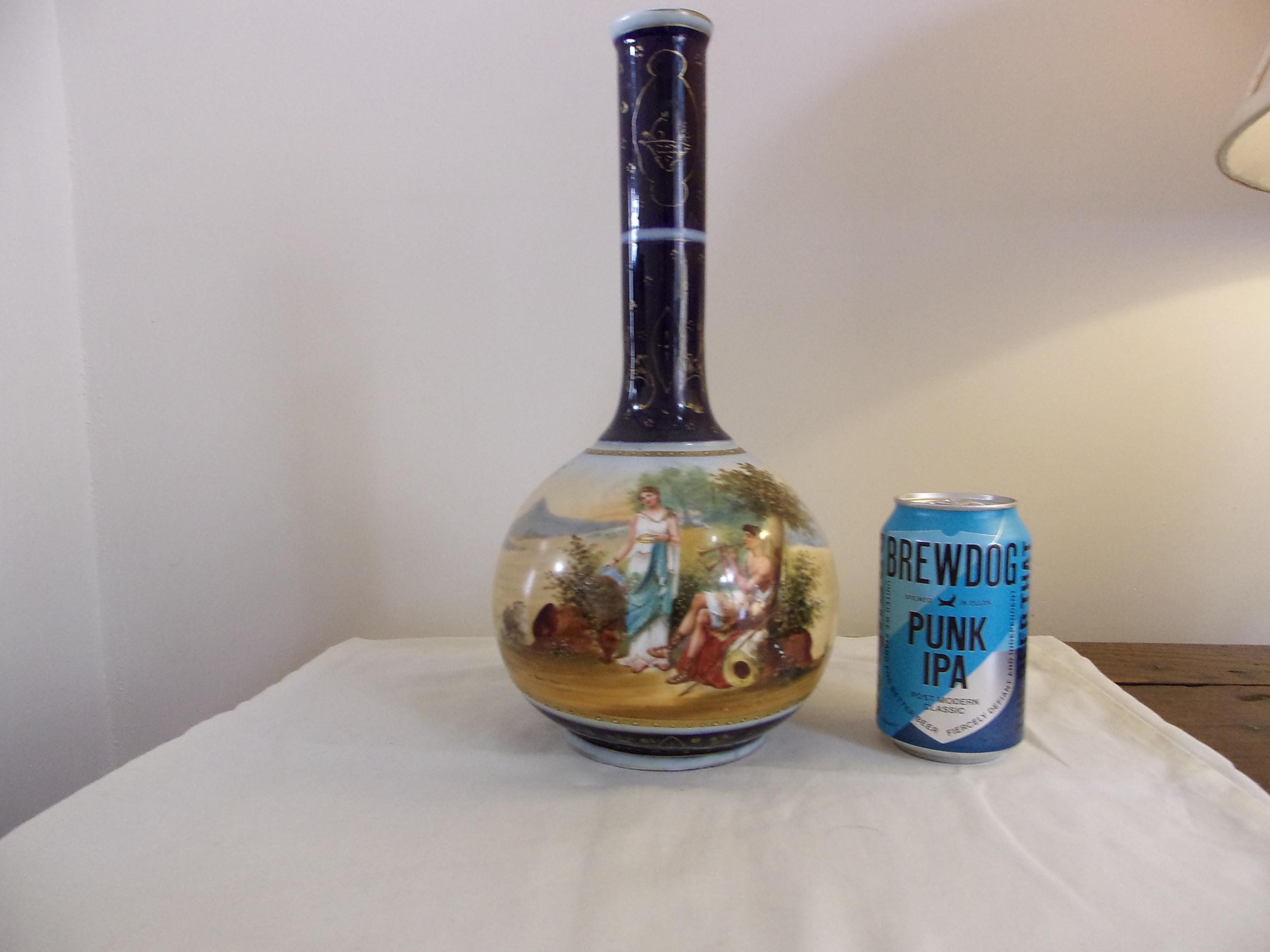 Antique Beehive Royal Vienna Porcelain Cobalt Blue Vase, C. 1820-1827