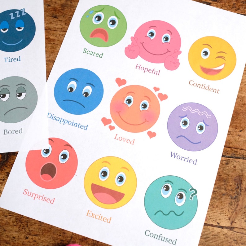 Feelings Faces Printable Digital Download 18 Faces 9 on - Etsy