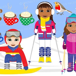 Clipart de esqui - download digital