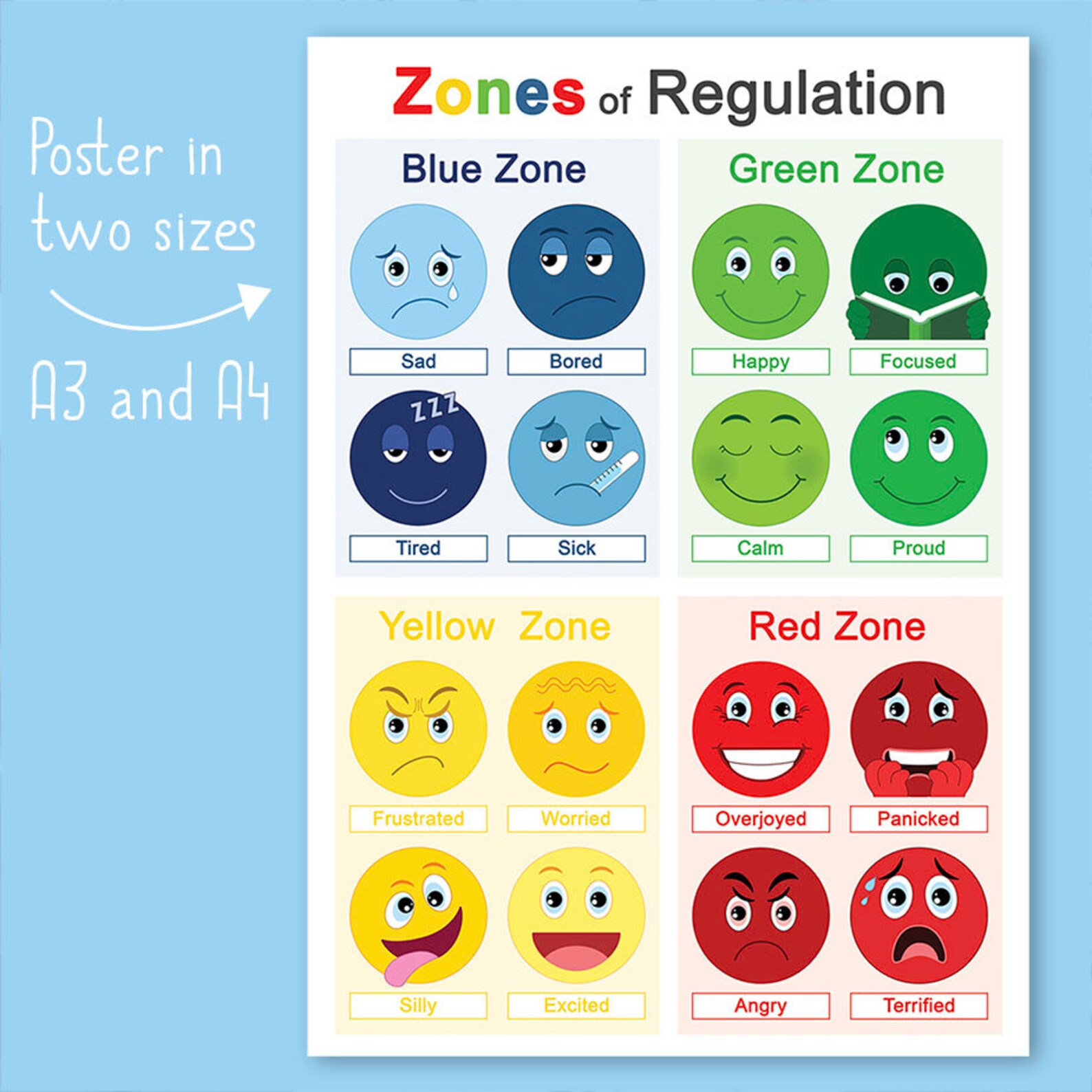Zones Of Regulation Printable Digital Download Etsy All For One