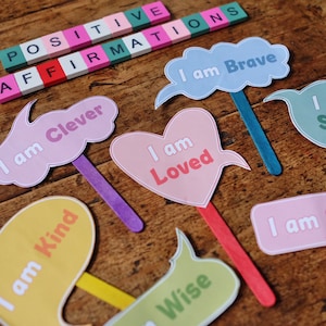 Positive Affirmation Sprechblasen - Druckbare Download - Montessori - Homeschooling