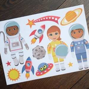 Astronautas y accesorios espaciales Clipart - Descarga digital