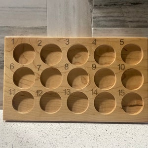 Handcrafted Isacord Thread Holder, Hardwood Embroidery Organizer - 15 Spools, Wooden Thread Storage - Machine Embroidery Thread Organizer