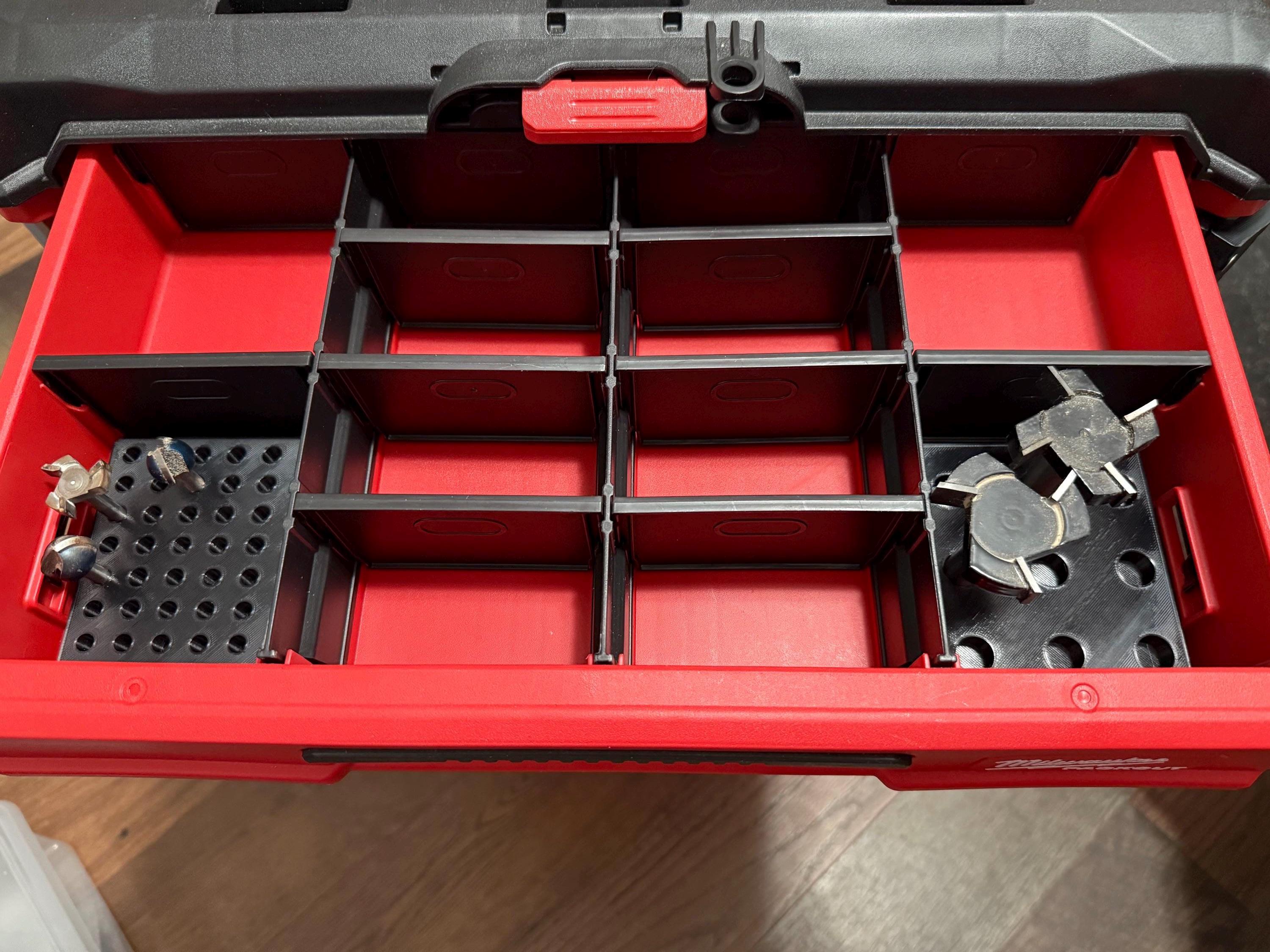 Milwaukee PACKOUT 4-drawer Storage Router Bit Holder Insert Gift for ...