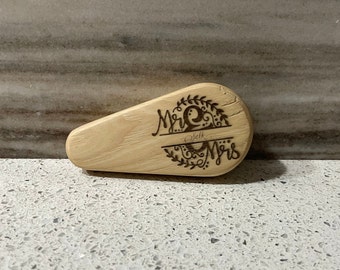 Custom Engraved Wood Bottle Opener, Teardrop Wedding Gift