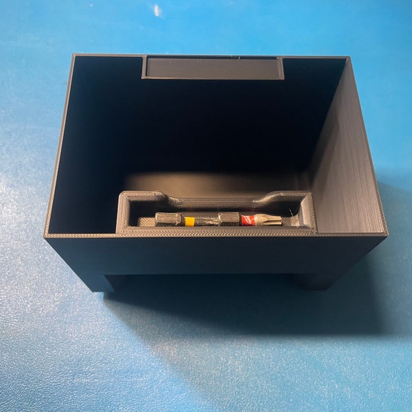 Flex Stack Pack opbergbakken met 3 laden - 5" B x 3,5" D x 3,5" T met uitsparing in het midden en magnetische schroevendraaierbitopslag - 3 stuks
