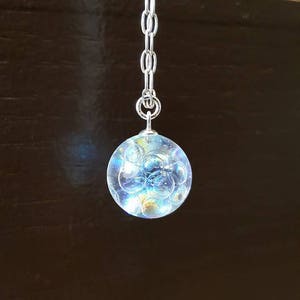 Tiny bubbles resin orb, fairy bubble orb necklace