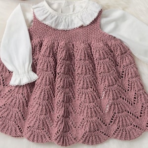 Olivia Dress Pinafore Knitting Pattern Baby Toddler 5 sizes
