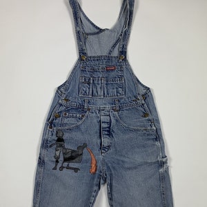 Americanino dungarees shorts jeans used vintage S bib overall blue denim T8668