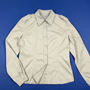 Armani jeans women&#39;s shirt used size 44 W30 grey long sleeve shirt T8598