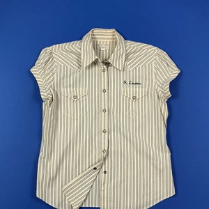 Polo jeans company ralph lauren women's shirt used shirt XL striped T8223