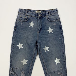 Stars jeans zara women used destroyed custom W28 size 42 denim boyfriend T4140