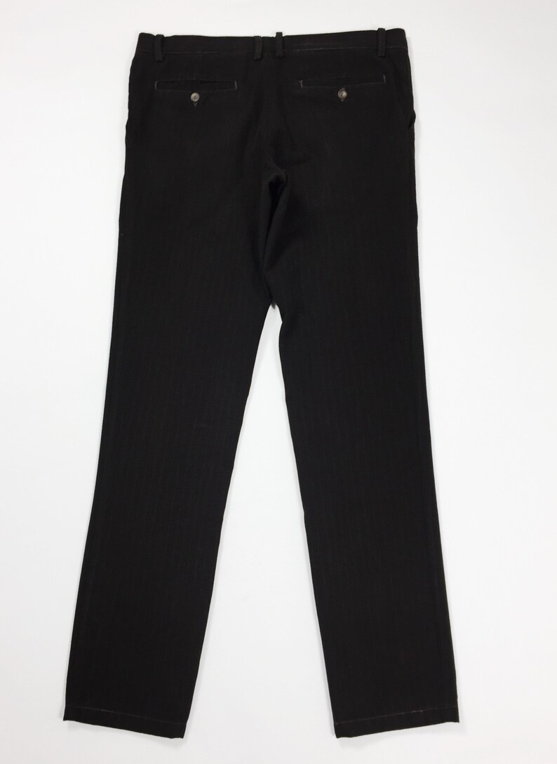 Desiree pantalone a riga marrone uomo usato gamba dritta W40 tg 54 cotone T4729