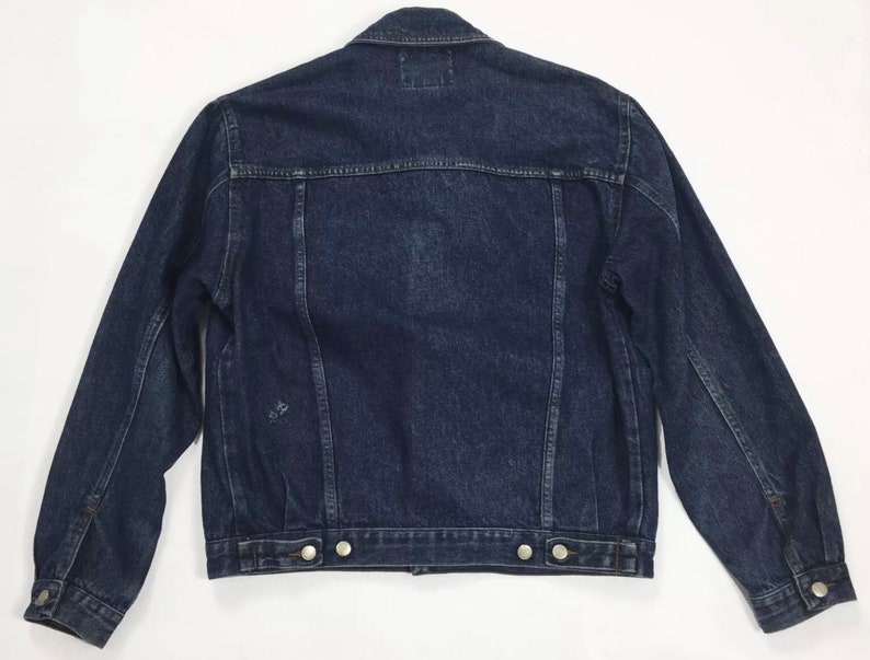 Perry/'s jacket jeans M usato vintage biker giacca uomo giubbotto usato blu T1593