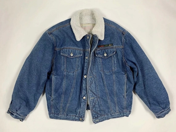 Trentatré 33 giubbotto sherpa giacca jeans L vintage pile | Etsy Italia