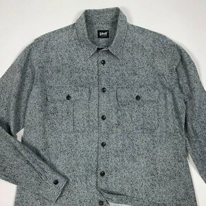 Schott nyc shirt men&#39;s shirt used L sportswear grey used long sleeve T5860