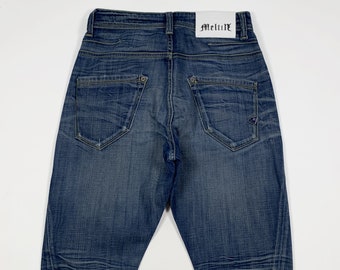 Meltin pot miamby blue jeans women used high waist W26 size 40 mom hot  denim T8654