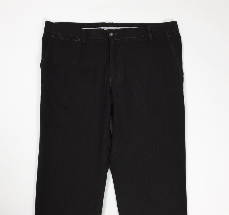 Desiree pantalone a riga marrone uomo usato gamba dritta W40 tg 54 cotone T4729