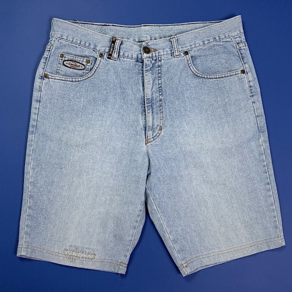 Wampum shorts jeans men used blue denim boyfriend W36 tg 50 vintage T4859