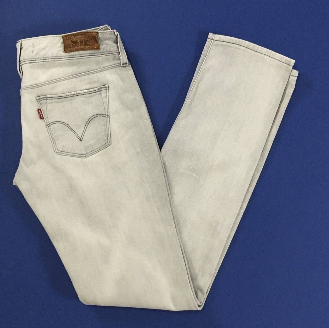 Levis 571 W29 Tgit42/43 Jeans Slim Fit Light Grey Used Woman - Etsy UK