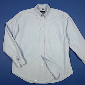 Grimaldi men&#39;s shirt used men&#39;s shirt 44 17 1/2 XL light blue long sleeve T8412