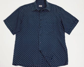 Weekend Herren-Sommerhemd, blau, Vintage, Kurzarm, kurzärmelig, Modell T5112