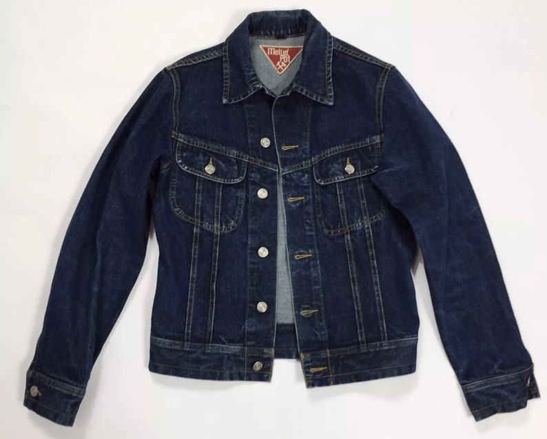 Meltin pot giubbino giacca jeans jacket S blu donna vintage usato denim T2615