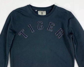 Tiger sweatshirt man used M unisex top blue long sleeve sport wear T7277