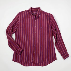 Caporiccio shirt men&#39;s shirt used L striped long sleeve comfort T8252