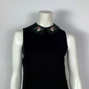 Blugirl blumarine dress short dress velvet embroidered collar D34 size 40 T7112