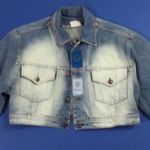 Cow boys band jacket jeans M blue jacket vintage women bomber T1493