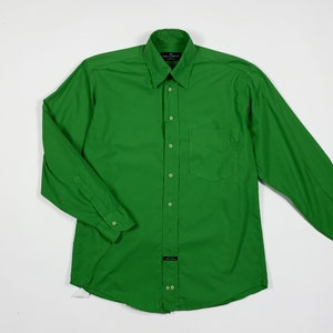 Phill Green shirt men&#39;s used S 15 38 regular green long sleeve T8664