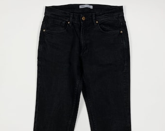 Zara man used men's jeans W32 size 46 skinny black stretch boyfriend denim T8649