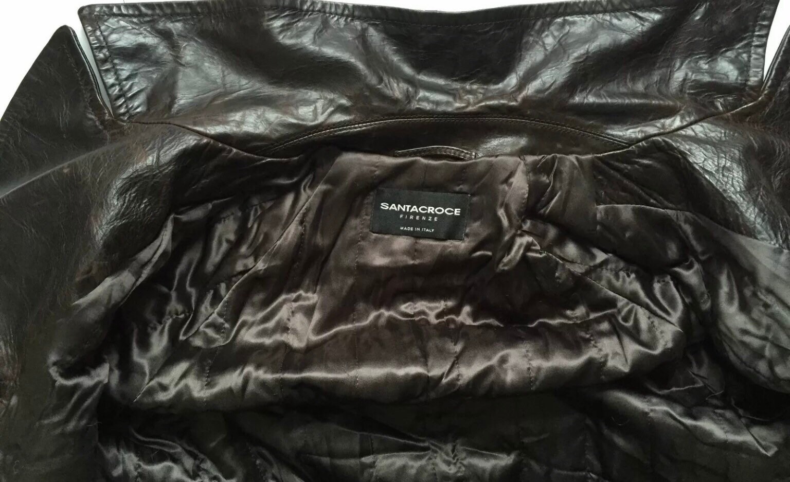 made in italy SANTACROCE leather shirt