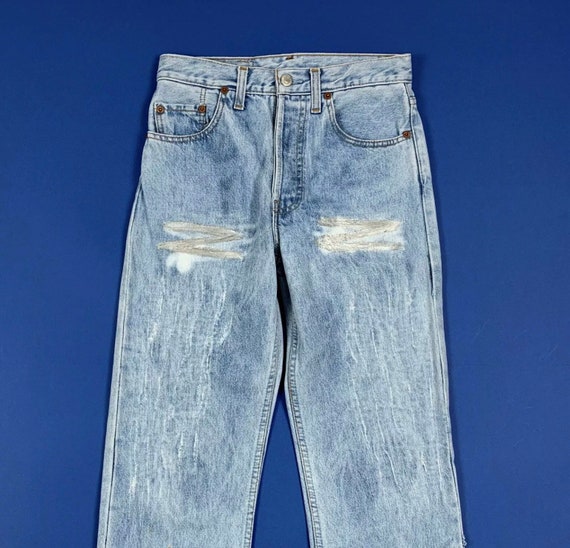 Levis 501 W27 L34 Tg 41 Jeans Woman Used Denim Mom Hot Custom | Etsy