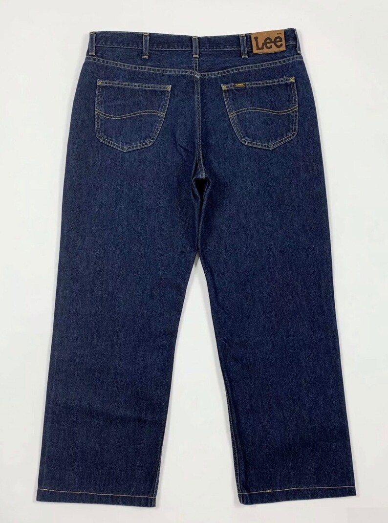 Lee Chicago jeans uomo usato W38 Tg52 denim blu straight boyfriend T6421
