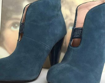 Fiorucci Ankle Boots Women's Blue Ocean 36 heel Spullo used T437