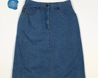 Jeans Tg 60 Yuma Jeans Vintage Used Denim Skirt Blue Sheath