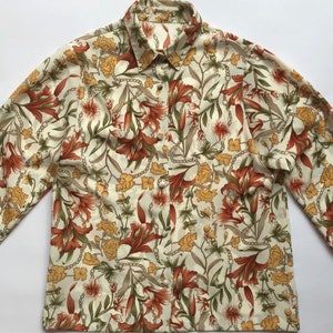 Shirt blouse shirt blouse long sleeve vintage S floral used T847