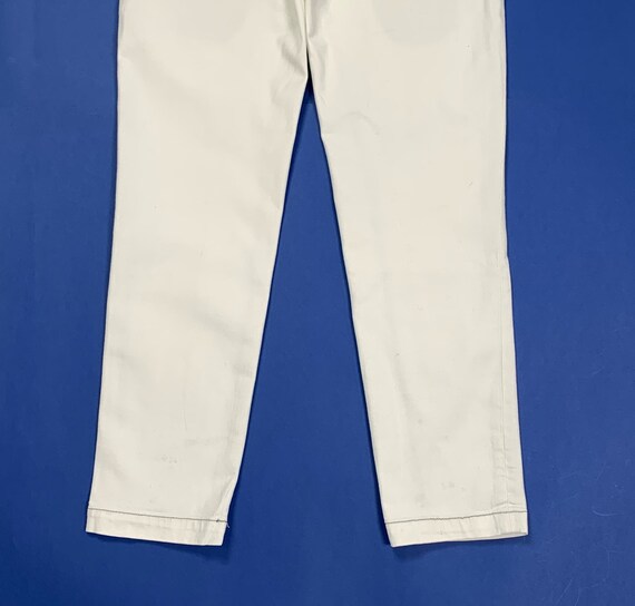 Jeckerson W28 Tg 42 Skinny Jeans Donna Bianco Panta Toppe Cropped Usato Slim Dritto Gamba Dritta Slim Azzurro Vita Bassa Usato T649