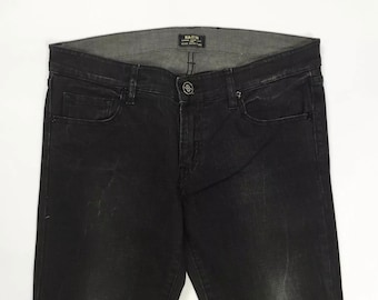 Rear shorts jeans woman used W30 Tg44 stretch bermuda shorts black denim T4182