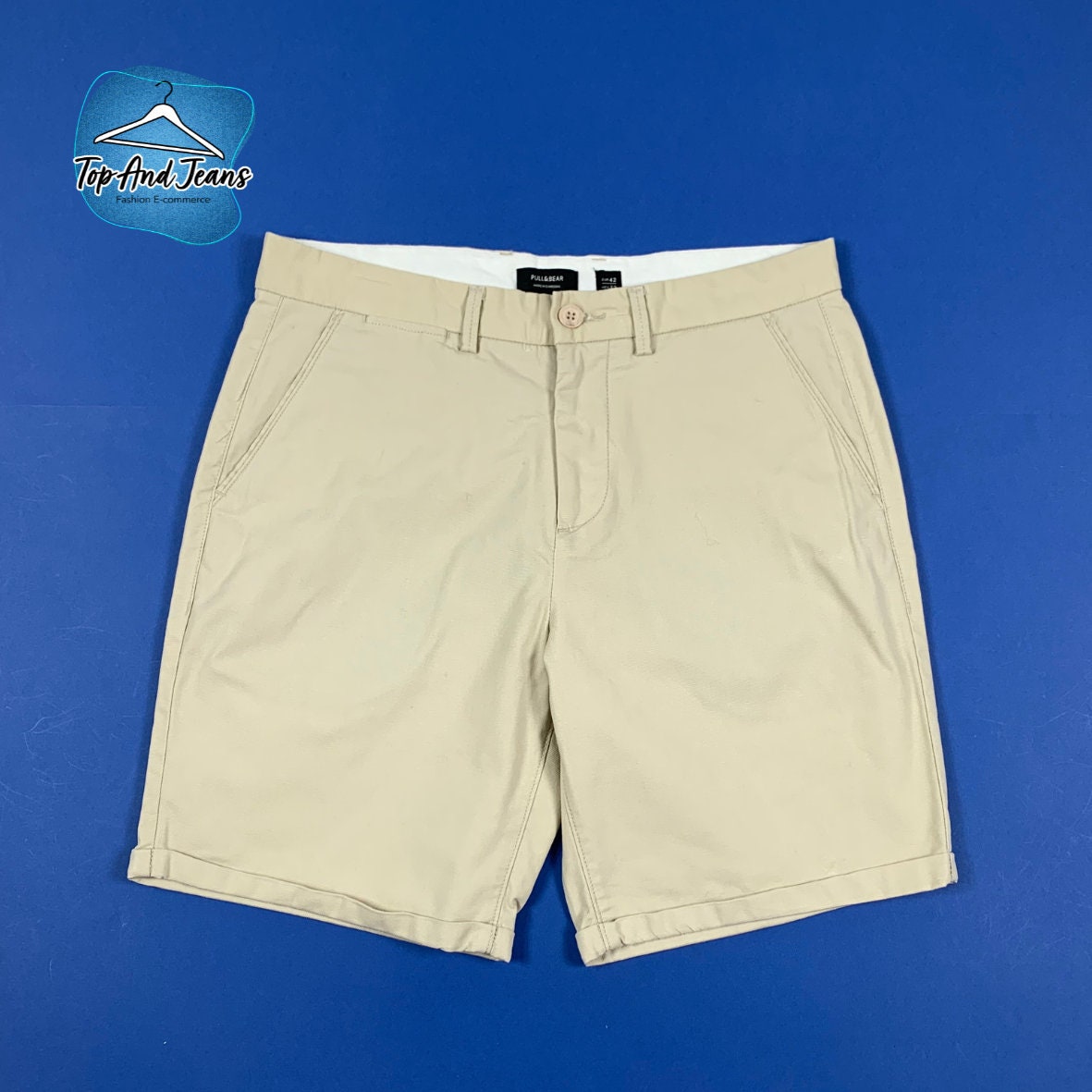 Pull & bear used men's bermuda shorts W32 EUR42 size 46 slim shorts T8721
