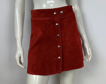 real leather skirt handmade women S red fashion luxury disco fashion woman wear real leather skirt red color T7969