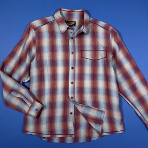 Wrangler shirt men&#39;s shirt used L striped stripes long sleeve regular T8268