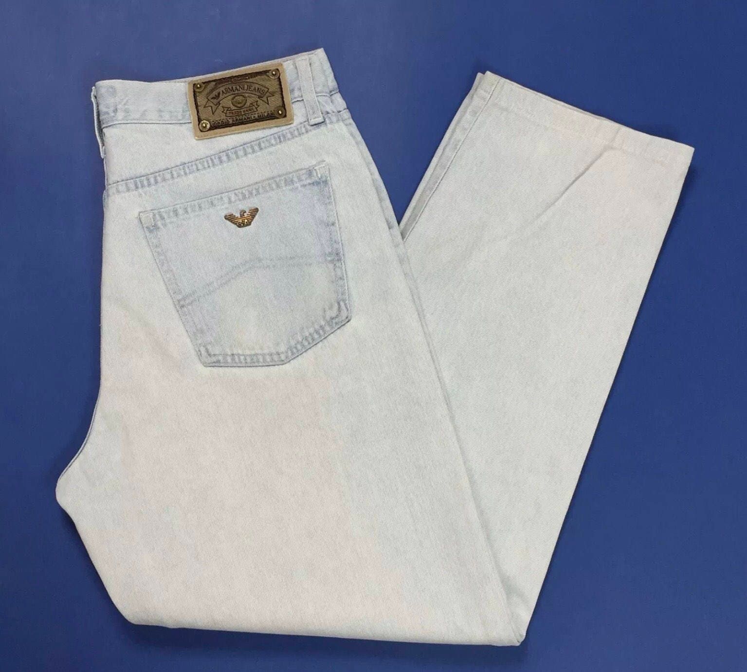 Armani jeans vintage W36 TgIT50 uomo gamba dritta ghiaccio Etsy