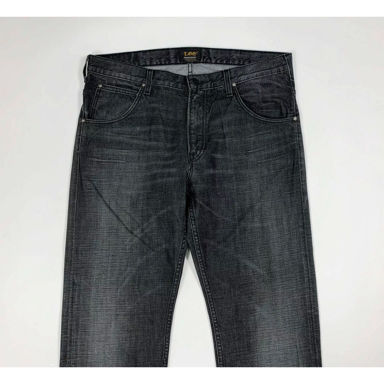Jeans Uomo Slim Fit In Denim Elasticizzato, Nero, Gamba Dritta, Lavaggio Enzimatico, 5 Tasche, Taglia 34W/30L