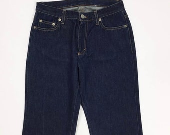 Benetton women's jeans used straight fit size 40 w26 dark blue straight leg T707